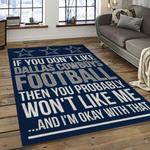 nfl dallas cowboy football team logo sport carpet rectangle area rug for living room dark room dc24
