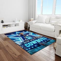 nfl dallas cowboy football team logo sport carpet rectangle area rug for living room light room dc34