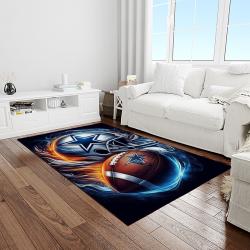 nfl dallas cowboy football team logo sport carpet rectangle area rug for living room light room dc62