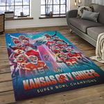 nfl kansas city chiefs football team logo sport carpet rectangle area rug for living room dark room kcc01