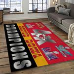 nfl kansas city chiefs football team logo sport carpet rectangle area rug for living room dark room kcc04