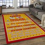 nfl kansas city chiefs football team logo sport carpet rectangle area rug for living room dark room kcc07
