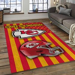 NFL Kansas City Chiefs Football Team Logo Sport Carpet Rectangle Area Rug For Living Room KCC10