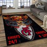 nfl kansas city chiefs football team logo sport carpet rectangle area rug for living room dark room kcc11
