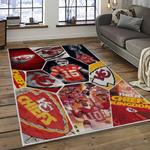 nfl kansas city chiefs football team logo sport carpet rectangle area rug for living room dark room kcc19