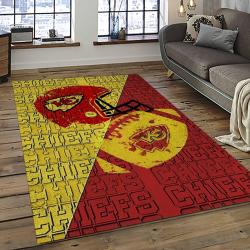 NFL Kansas City Chiefs Football Team Logo Sport Carpet Rectangle Area Rug For Living Room KCC39