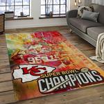nfl kansas city chiefs football team logo sport carpet rectangle area rug for living room dark room kcc46