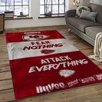 nfl kansas city chiefs football team logo sport carpet rectangle area rug for living room dark room kcc48
