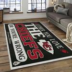 nfl kansas city chiefs football team logo sport carpet rectangle area rug for living room dark room kcc64
