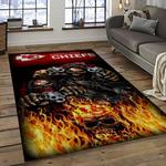 nfl kansas city chiefs football team logo sport carpet rectangle area rug for living room dark room kcc67