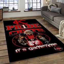 NFL Kansas City Chiefs Football Team Logo Sport Carpet Rectangle Area Rug For Living Room KCC68