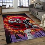 nfl kansas city chiefs football team logo sport carpet rectangle area rug for living room dark room kcc75