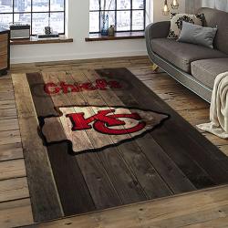 NFL Kansas City Chiefs Football Team Logo Sport Carpet Rectangle Area Rug For Living Room KCC80