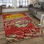 nfl kansas city chiefs football team logo sport carpet rectangle area rug for living room dark room kcc84