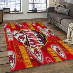 NFL Kansas City Chiefs Football Team Logo Sport Carpet Rectangle Area Rug For Living Room KCC90