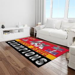 nfl kansas city chiefs football team logo sport carpet rectangle area rug for living room light room kcc04