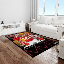nfl kansas city chiefs football team logo sport carpet rectangle area rug for living room light room kcc08