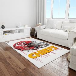 nfl kansas city chiefs football team logo sport carpet rectangle area rug for living room light room kcc09