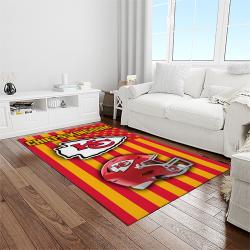 nfl kansas city chiefs football team logo sport carpet rectangle area rug for living room light room kcc10