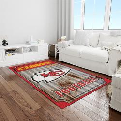 nfl kansas city chiefs football team logo sport carpet rectangle area rug for living room light room kcc12
