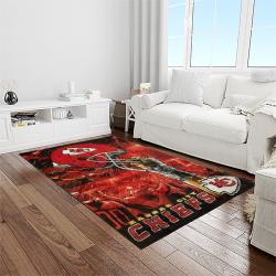nfl kansas city chiefs football team logo sport carpet rectangle area rug for living room light room kcc13