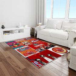 nfl kansas city chiefs football team logo sport carpet rectangle area rug for living room light room kcc18