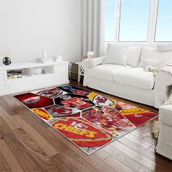 nfl kansas city chiefs football team logo sport carpet rectangle area rug for living room light room kcc19