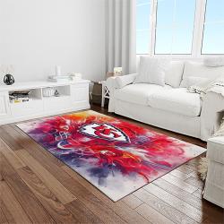 nfl kansas city chiefs football team logo sport carpet rectangle area rug for living room light room kcc22