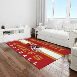 nfl kansas city chiefs football team logo sport carpet rectangle area rug for living room light room kcc24