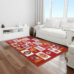 nfl kansas city chiefs football team logo sport carpet rectangle area rug for living room light room kcc25