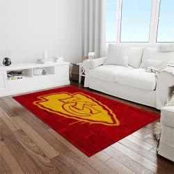 nfl kansas city chiefs football team logo sport carpet rectangle area rug for living room light room kcc26