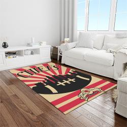 nfl kansas city chiefs football team logo sport carpet rectangle area rug for living room light room kcc27