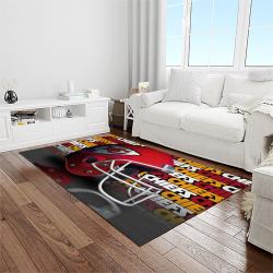 nfl kansas city chiefs football team logo sport carpet rectangle area rug for living room light room kcc29
