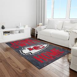nfl kansas city chiefs football team logo sport carpet rectangle area rug for living room light room kcc31