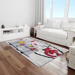 nfl kansas city chiefs football team logo sport carpet rectangle area rug for living room light room kcc33