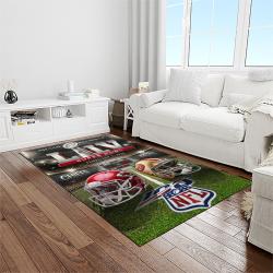 nfl kansas city chiefs football team logo sport carpet rectangle area rug for living room light room kcc41