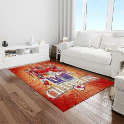 nfl kansas city chiefs football team logo sport carpet rectangle area rug for living room light room kcc42