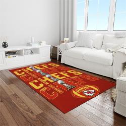 nfl kansas city chiefs football team logo sport carpet rectangle area rug for living room light room kcc44