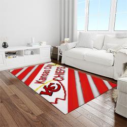 nfl kansas city chiefs football team logo sport carpet rectangle area rug for living room light room kcc45