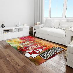 nfl kansas city chiefs football team logo sport carpet rectangle area rug for living room light room kcc46