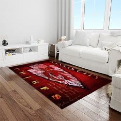 nfl kansas city chiefs football team logo sport carpet rectangle area rug for living room light room kcc47