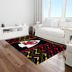 nfl kansas city chiefs football team logo sport carpet rectangle area rug for living room light room kcc53