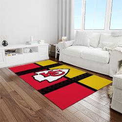 nfl kansas city chiefs football team logo sport carpet rectangle area rug for living room light room kcc54