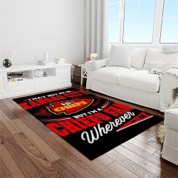 nfl kansas city chiefs football team logo sport carpet rectangle area rug for living room light room kcc61