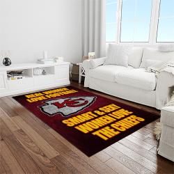 nfl kansas city chiefs football team logo sport carpet rectangle area rug for living room light room kcc63