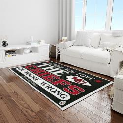 nfl kansas city chiefs football team logo sport carpet rectangle area rug for living room light room kcc64