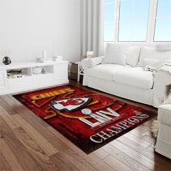 nfl kansas city chiefs football team logo sport carpet rectangle area rug for living room light room kcc76