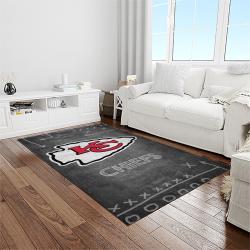 nfl kansas city chiefs football team logo sport carpet rectangle area rug for living room light room kcc77