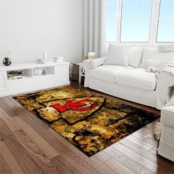 nfl kansas city chiefs football team logo sport carpet rectangle area rug for living room light room kcc78