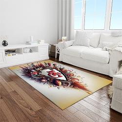 nfl kansas city chiefs football team logo sport carpet rectangle area rug for living room light room kcc89